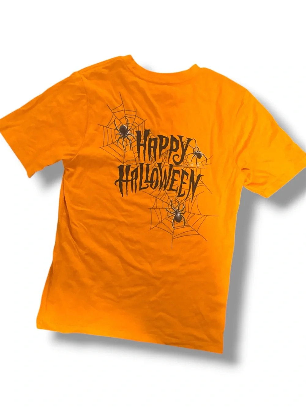 Wonder Nation Boys Halloween Orange Graphic Short Sleeve T-Shirt Size L (10-12)